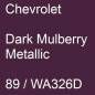 Preview: Chevrolet, Dark Mulberry Metallic, 89 / WA326D.